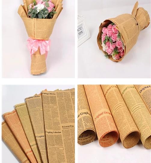 10 tờ Giấy gói hoa gói quà hình tờ báo tiếng Anh