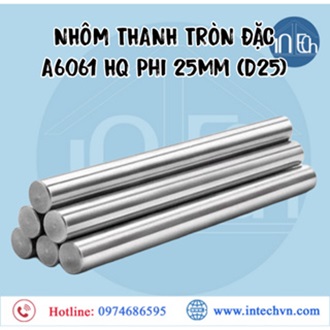 NHÔM THANH TRÒN ĐẶC A6061 HQ Phi 25mm (D25)