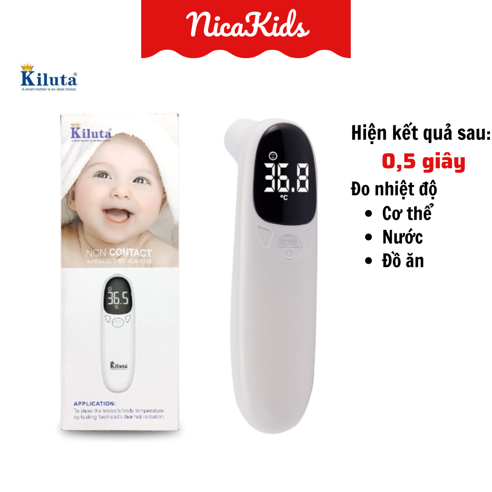 Nhiệt kế điện tử hồng ngoại KILUTA đo nhiệt độ cơ thể, nước, sữa, thực phẩm