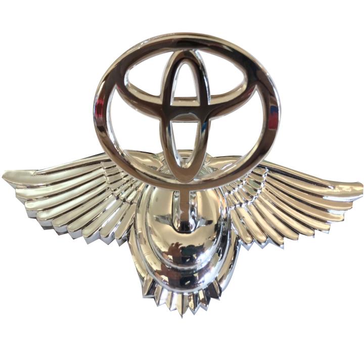 Logo biểu tượng gắn đầu ô tô, xe hơi cao cấp - Toyota (Màu bạc)