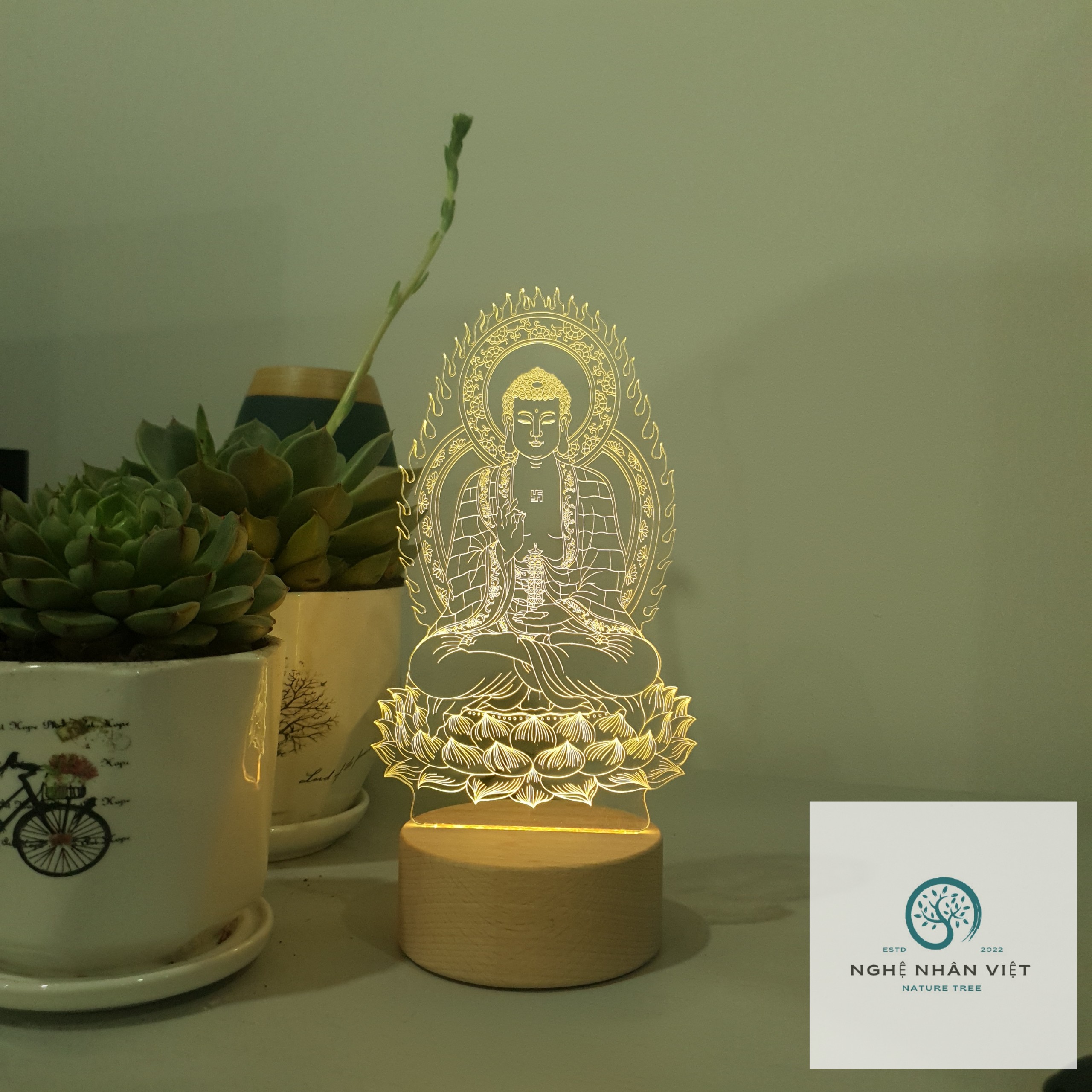 Đèn 3D Dược Sư Lưu Ly Quang Vương Phật