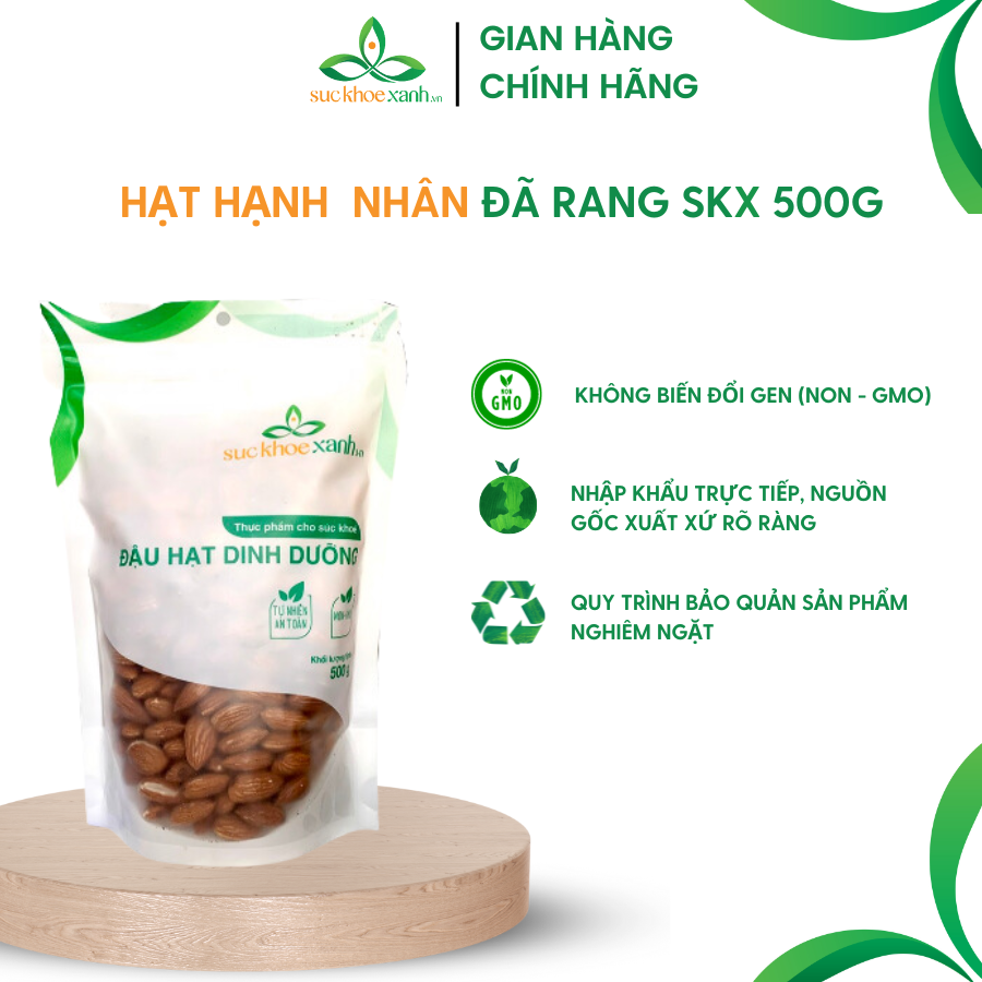 Hạt hạnh nhân rang - Túi 500g - Nhập khẩu Úc