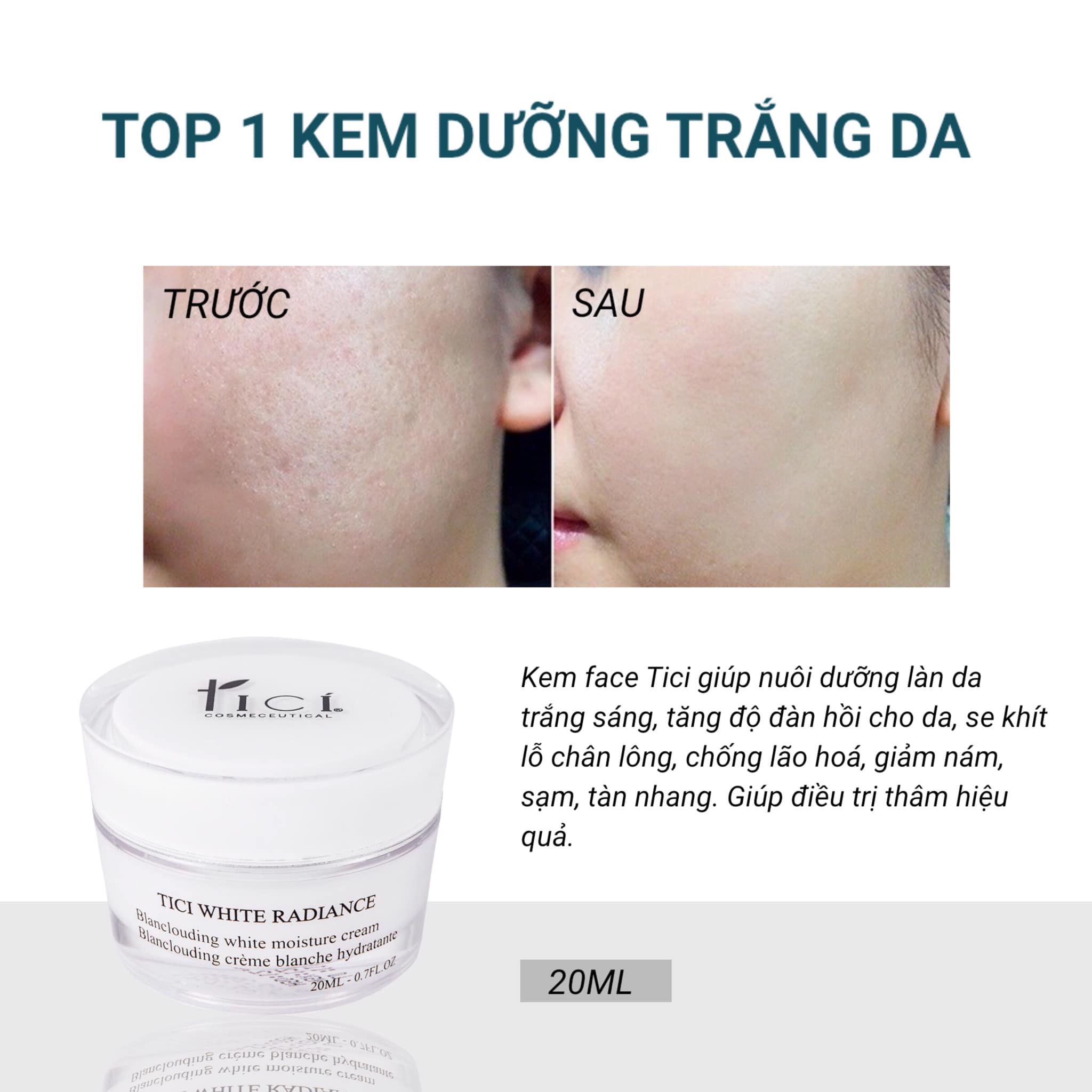 Kem Face Ban Đêm Tici White Radiance 20ML-0.7FL.OZ