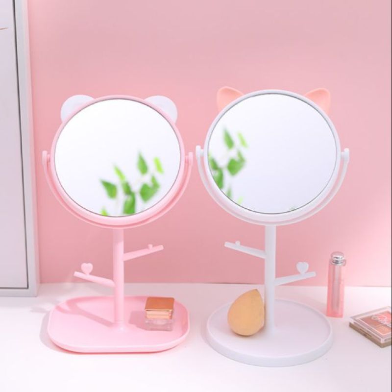 Gương để bàn - Gương trang điểm tai mèo