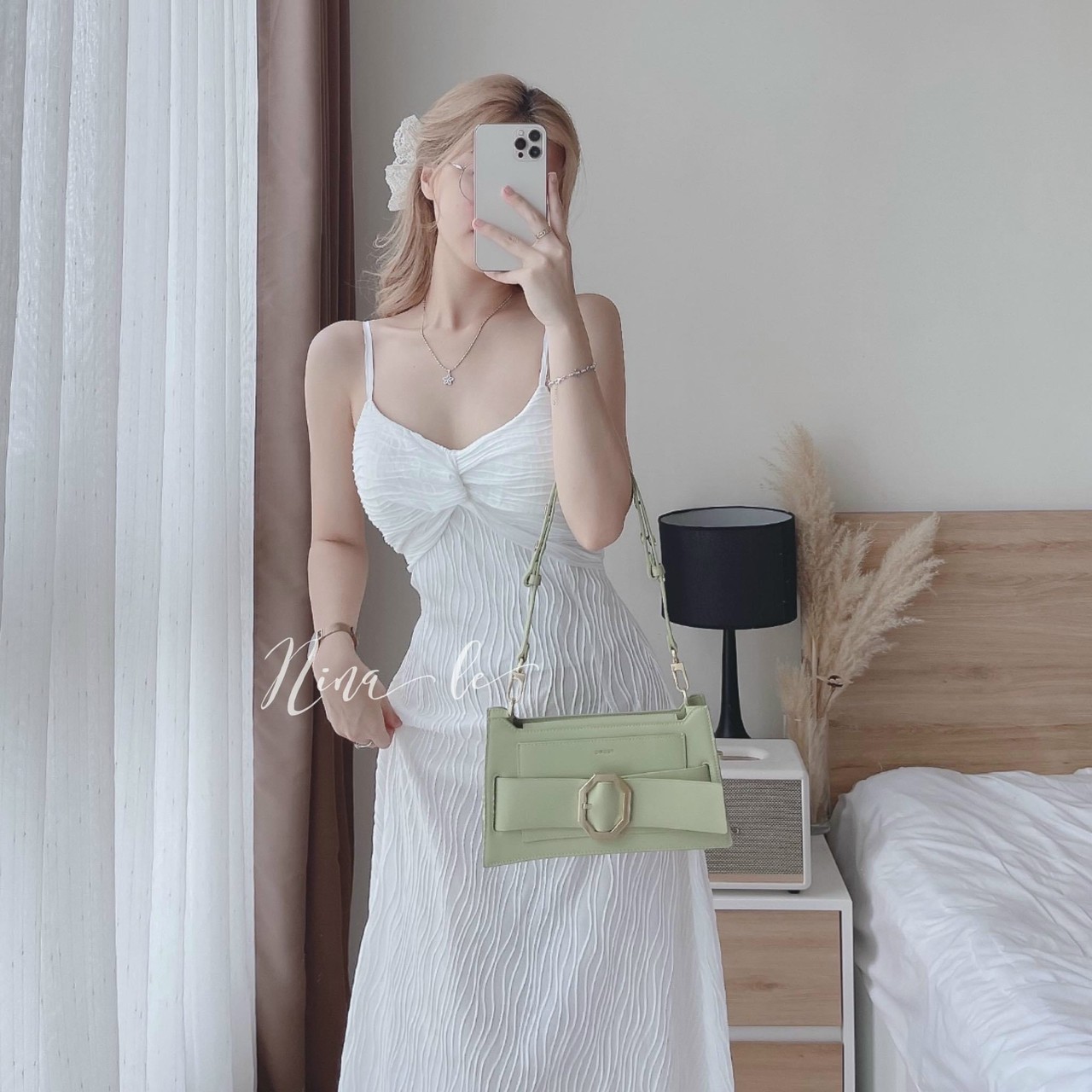 Đầm maxi 2 dây - chất liệu thun xốp y mẫu có mút - thiết kế xoắn ngực làm điểm nhấn xinh xắn