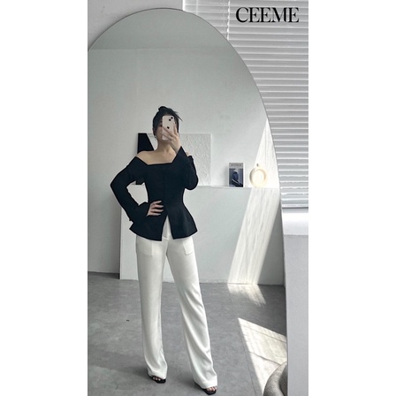 Lyn Top - Áo cổ vuông nút bọc CEEME