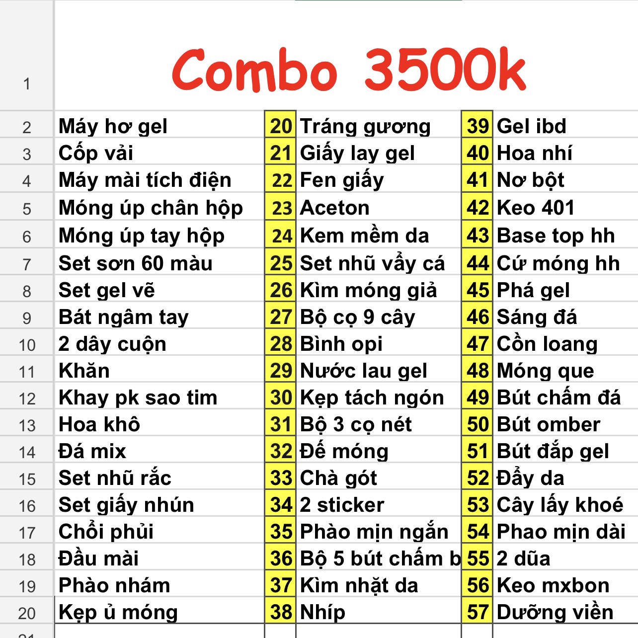 Combo nail đầy đủ đồ đi làm