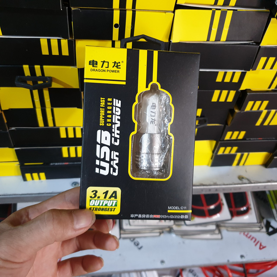 Tẩu sạc xe hơi 2 cổng USB 3.1A