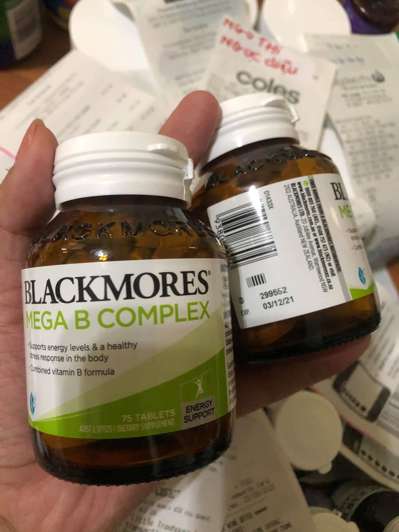 Mega B Complex 75 viên Blackmores giảm căng thẳng stress