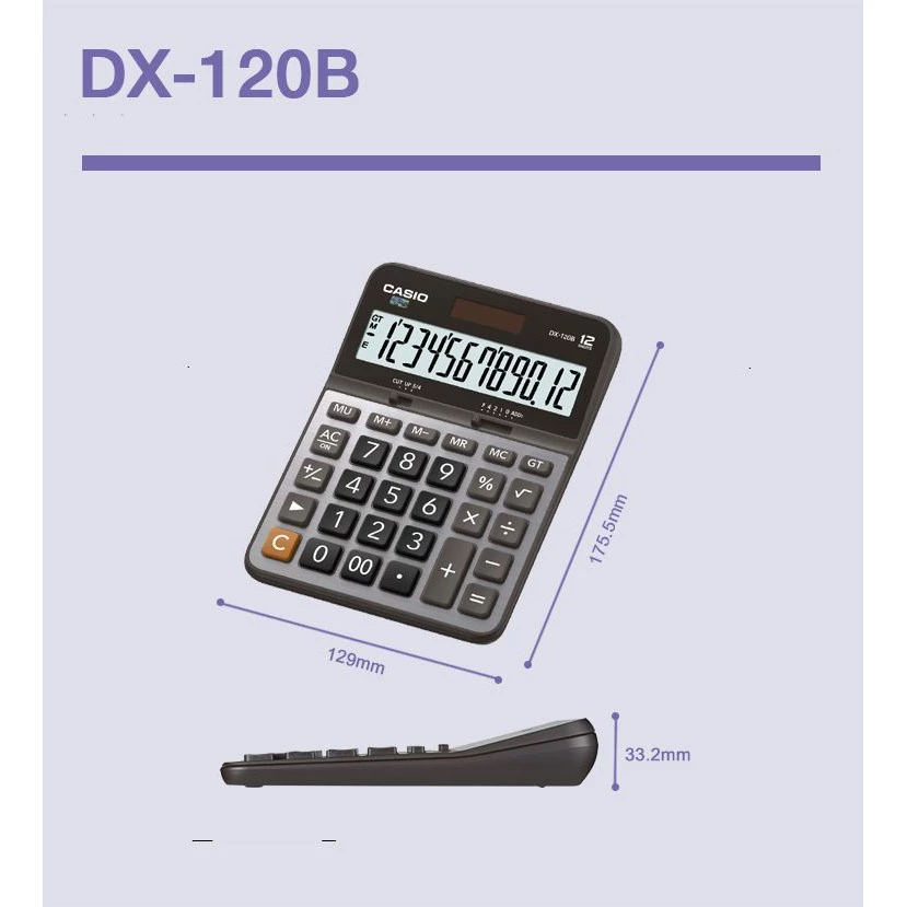 Máy Tính Casio DX-120B CHÍNH HÃNG - Bảo Hành 5 Năm