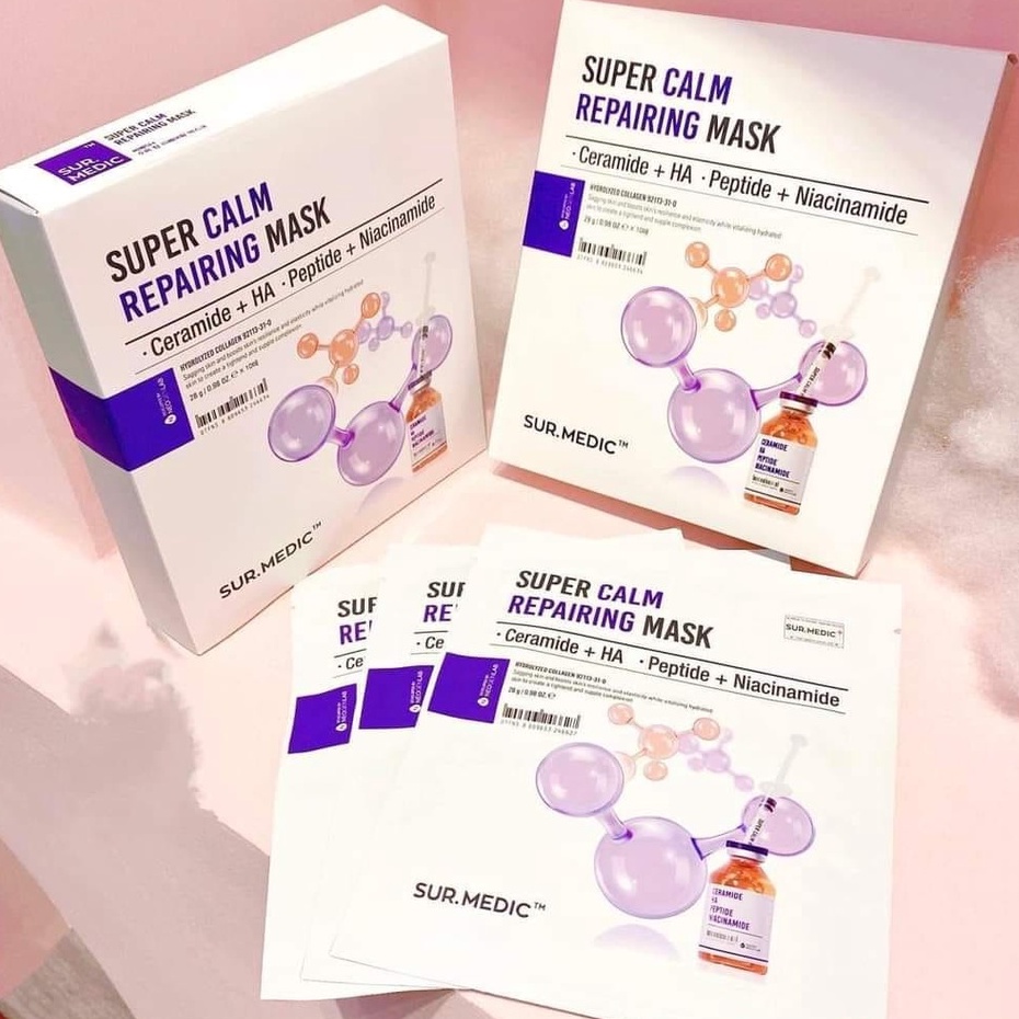 [ Sur.Medic] Mặt Nạ Phục Hồi Dưỡng Trắng Da - Full Hộp (10 miếng)