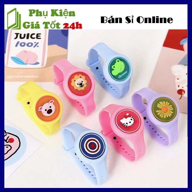 Đồng Hồ Tinh Dầu Đuổi Muỗi Phát Sáng Hoạt Hình Dễ Thương - Vòng đeo tay đuổi muỗi phát sáng trẻ em đồng hồ đồ chơi - Đồng hồ JISU sillicon phát sáng đuổi muỗi cho bé