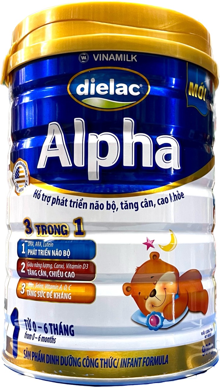 Sữa bột cho bé Dielac Alpha lon 900g số 1, số 2, số 3, số 4