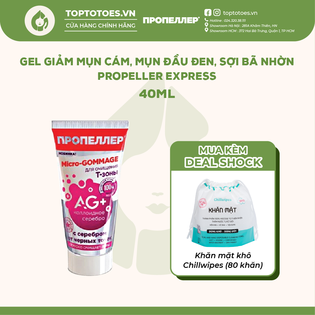 Gel bôi Propeller SOS Silver Matte giảm mụn cám, mụn đầu đen, sợi bã nhờn