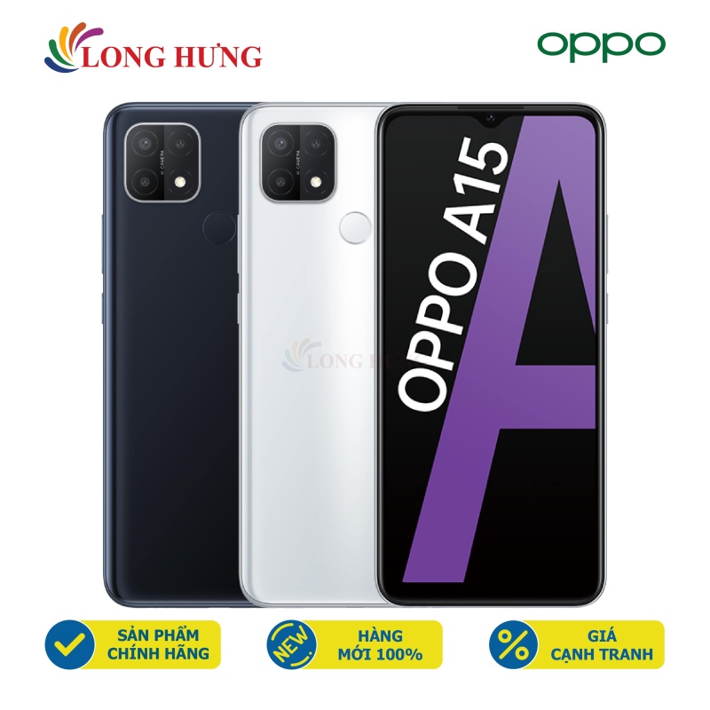 Điện thoại Oppo A15 (3GB/32GB) - Hàng chính hãng - Màn hình 6.52inch HD+, bộ 3 Camera sau, Pin 4230mAh, Cảm biến vân tay nằm ở mặt lưng