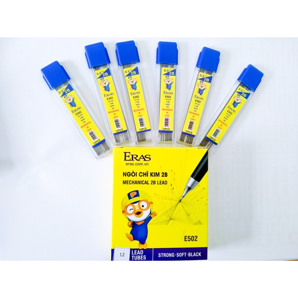 1 lọ ngòi chì kim 2b 0.5mm - 0.7mm eras e502 sản phẩm chính hãng