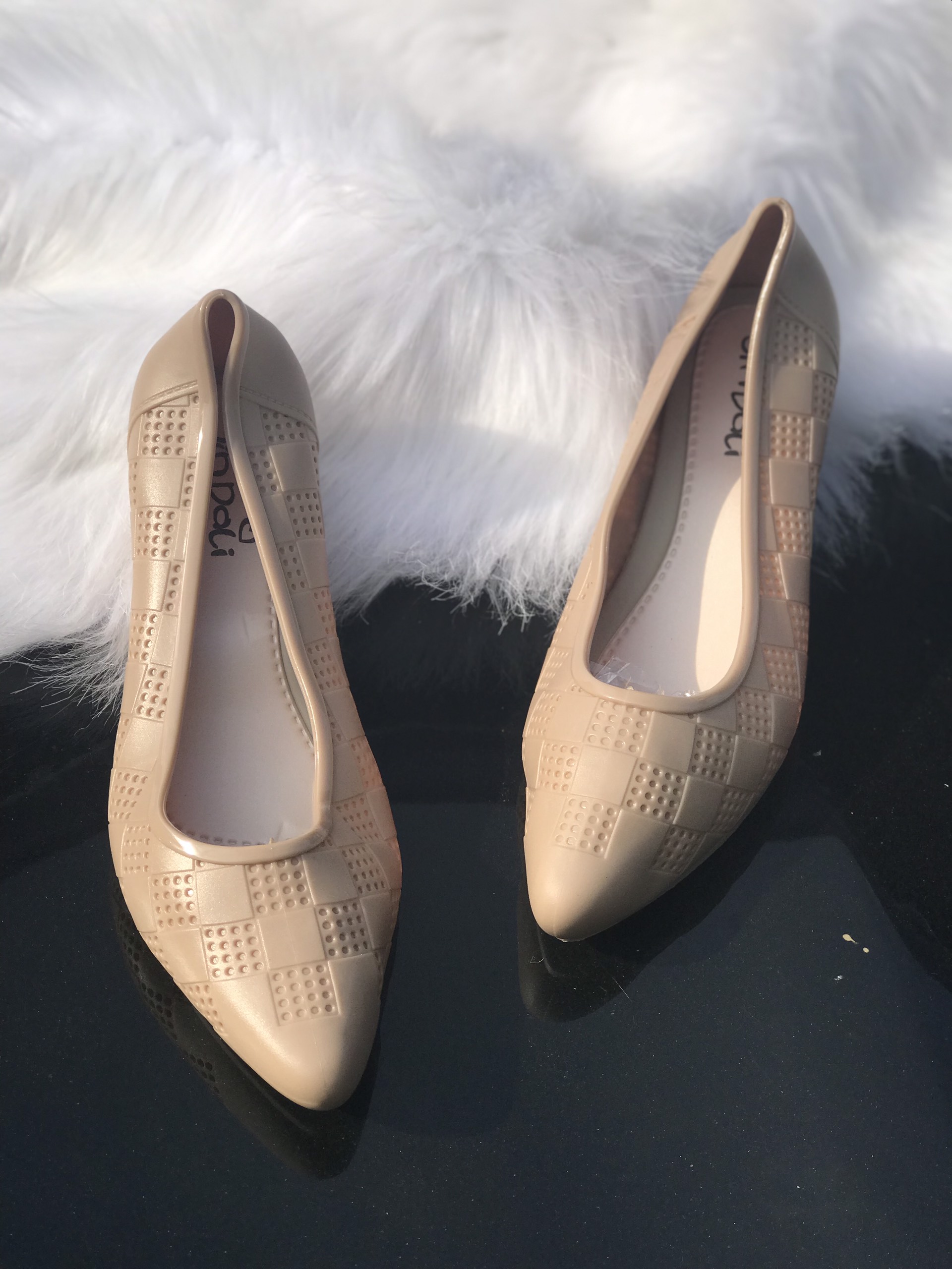 Giày búp bê nhựa đi mưa futishop đế 3 phân, giày búp bê nữ giá rẻ