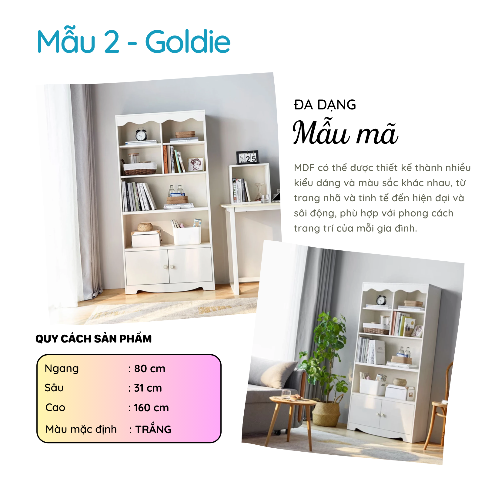 Tủ trang trí thương hiệu SMLIFE (nhiều mẫu, có thể đổi size và màu sắc)