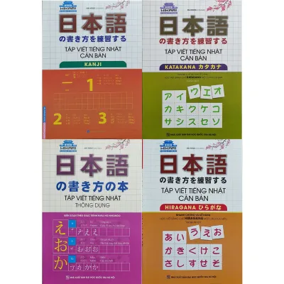 Sách - Combo 4 Cuốn Tập Viết Tiếng Nhật Căn Bản Katakana + Thông Dụng + Kanji + Hiragana