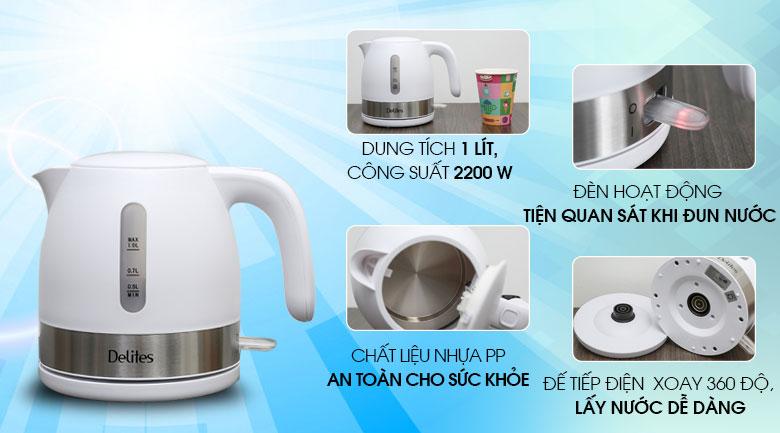 Bình siêu tốc Delites 1 lít ST10P01
