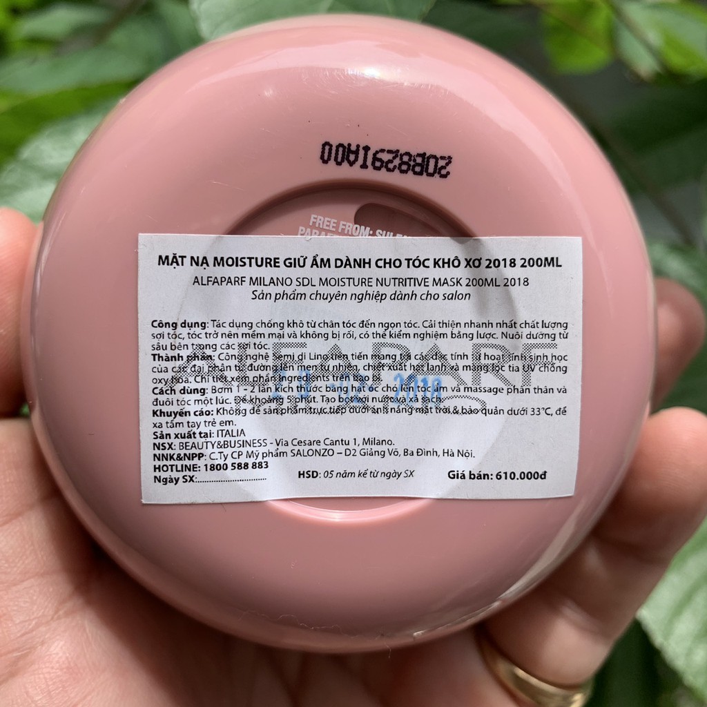 MẶT NẠ DÀNH CHO TÓC KHÔ XƠ ALFAPARF SEMI MOISTURE 200ml