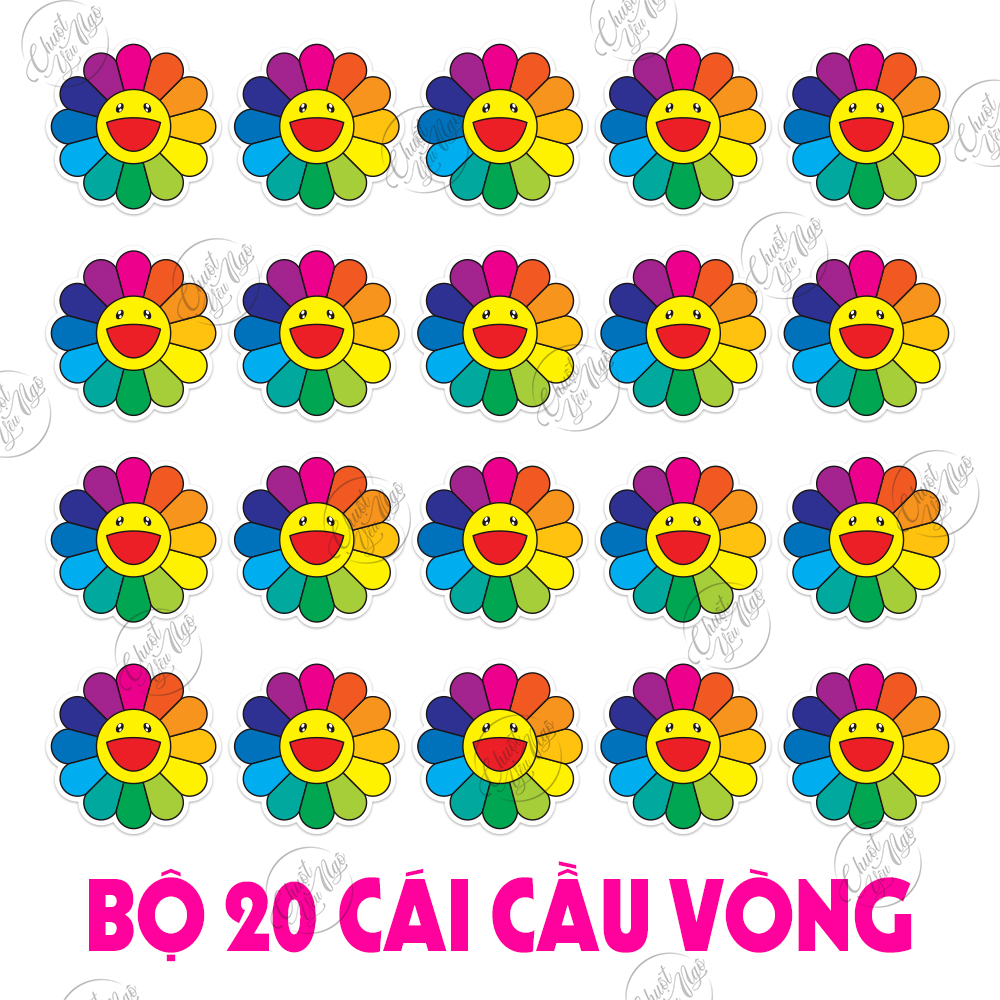 Kakai Kiki BTS sun flower theme sticker set 20 PCs waterproof funny bike phone laptop bicycle helmet...