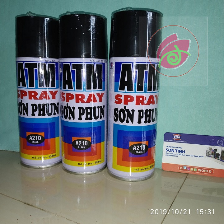 SƠN XỊT MÀU ĐEN MỜ FLAT BLACK A212 (ATM hoặc WIN) 1 chai