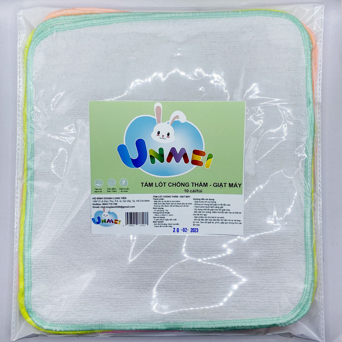 Combo 10 tấm lót, lót chống thấm giặt máy cao cấp unmei cho bé từ sơ sinh 30x30, hàng đẹp, bền vắt sổ