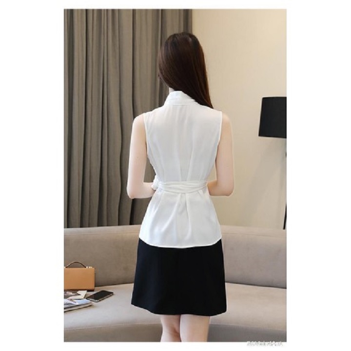 Áo Kiểu Tay Sát Nách Cột Dây Eo