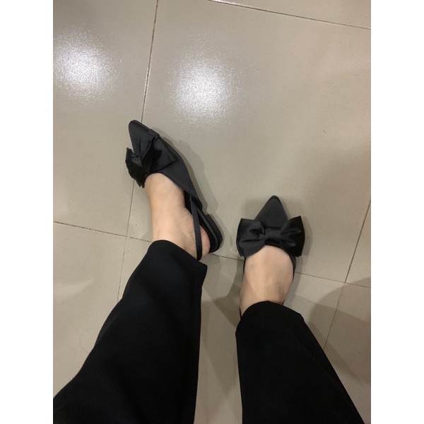 Giày sandal bệt nơ lụa SD-0299
