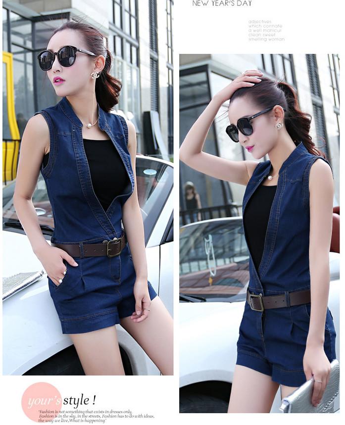 Bộ Đồ Bay Jean Ngắn Cổ Chữ V Cá Tính
