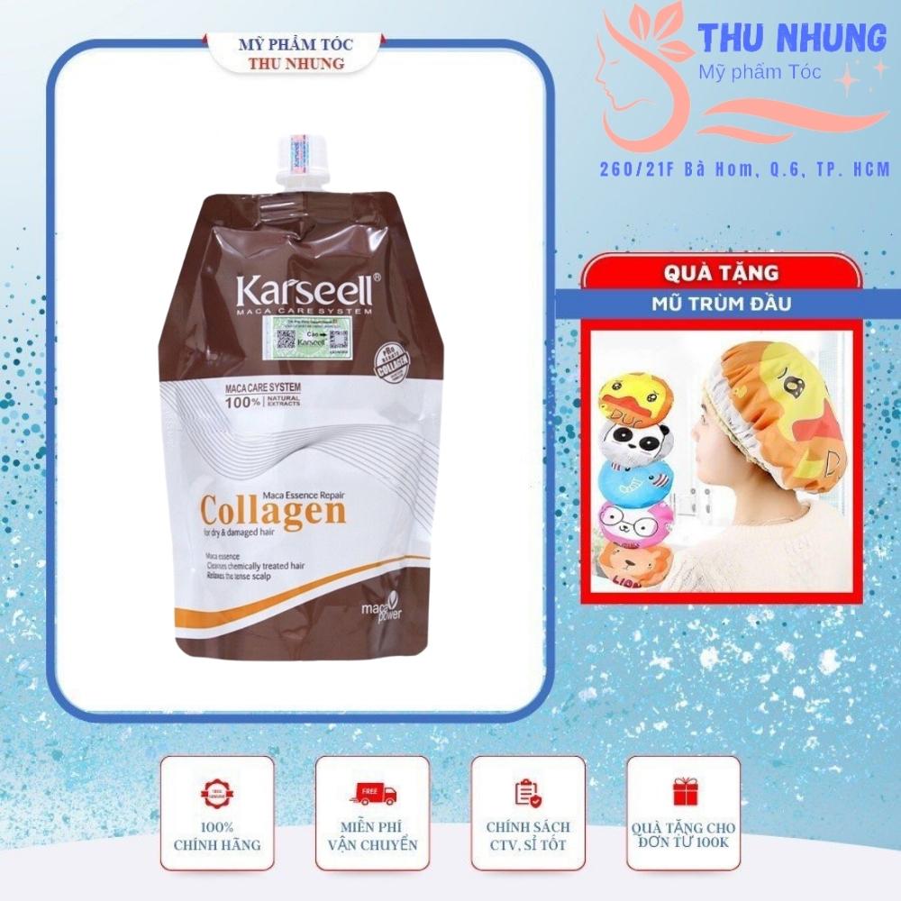 [+Tặng mũ trùm][HCM]Kem ủ tóc Collagen Karseell Maca dạng túi
