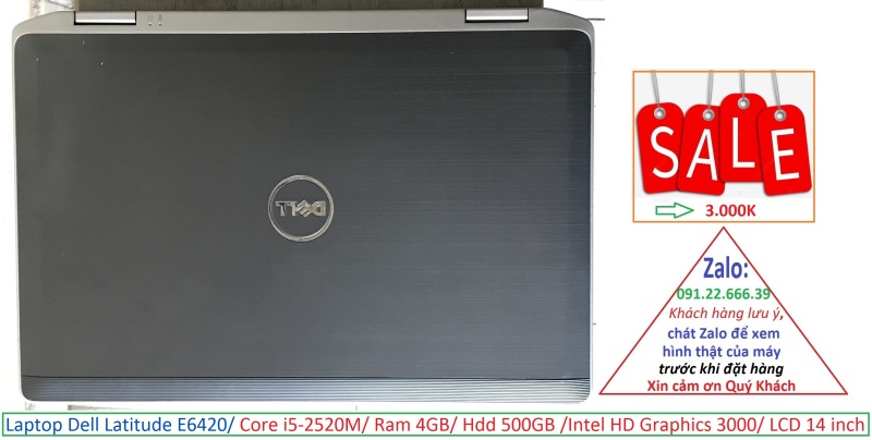 Bảng giá Laptop Dell Latitude E6420/ Core i5-2520M/ Ram 4GB/ Hdd 500GB /Intel HD Graphics 3000/ LCD 14 inch Phong Vũ