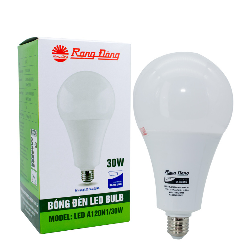 Bóng đèn LED Bulb tròn A120N1 - 30w chính hãng Rạng Đông chip LED SS chất lượng ánh sáng hoàn hảo bảo vệ thị lực