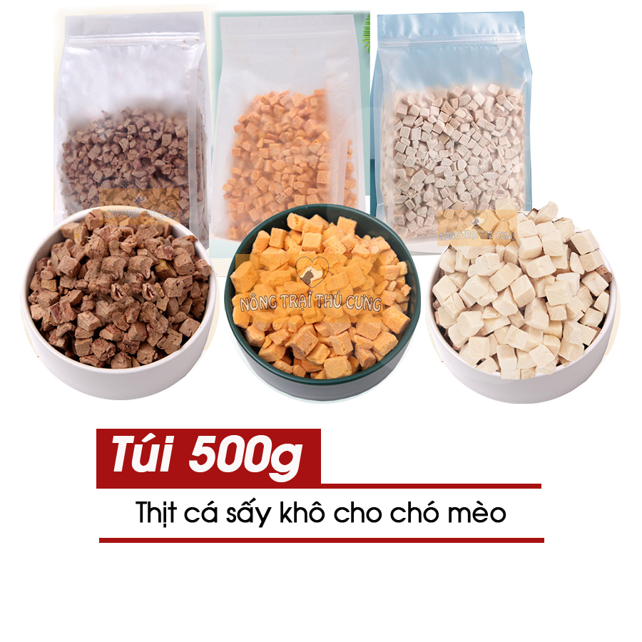 Thịt Cá Sấy Khô Cho Chó Mèo 500g - [Nông Trại Thú Cưng]