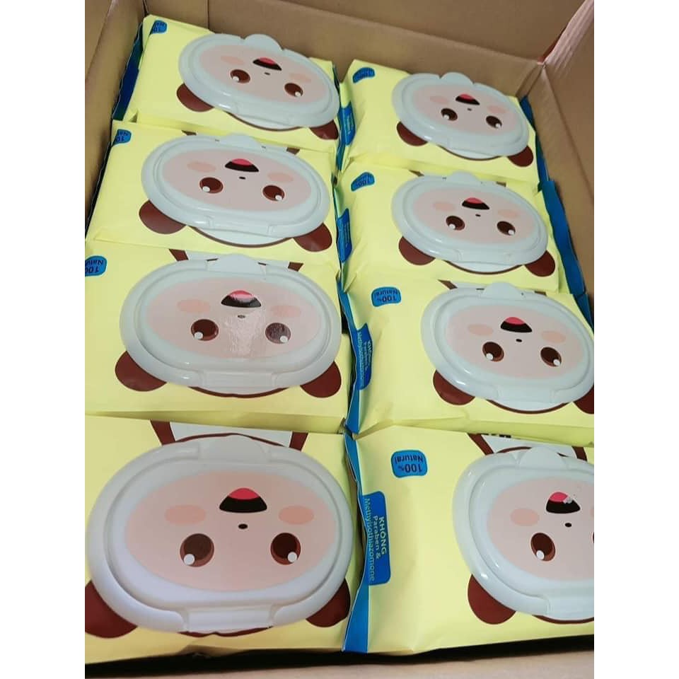 Gói 100 tờ khăn ướt không mùi bibo