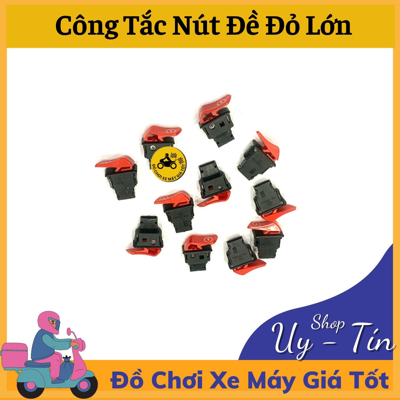 CÔNG TẮC PASSING SH ĐỎ - NÚT ĐỀ ĐỎ LỚN - CÔNG TẮC TẮT ĐÈN PHA COS - CÔNG TẮT MÁY