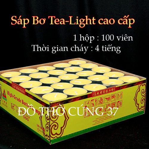 Nến tealight 4 tiếng sáp bơ cao cấp