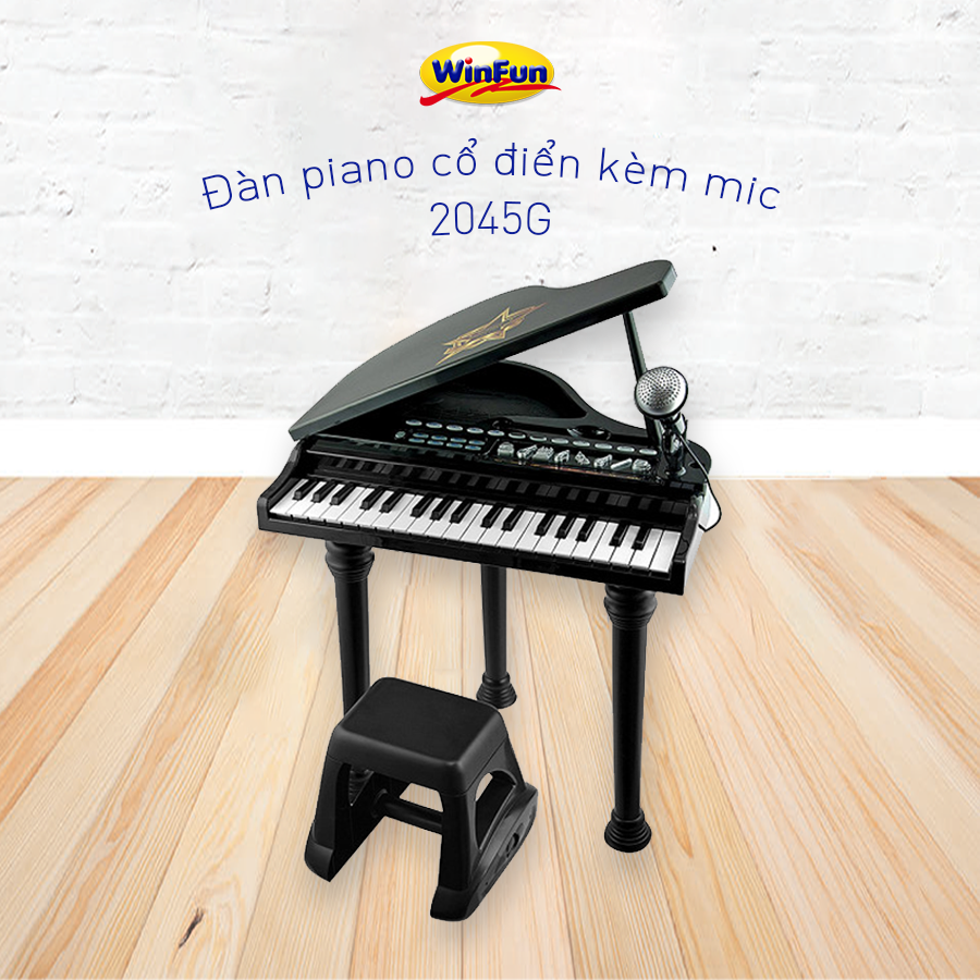 Đàn piano cổ điển kèm mic màu hồng Winfun 2045