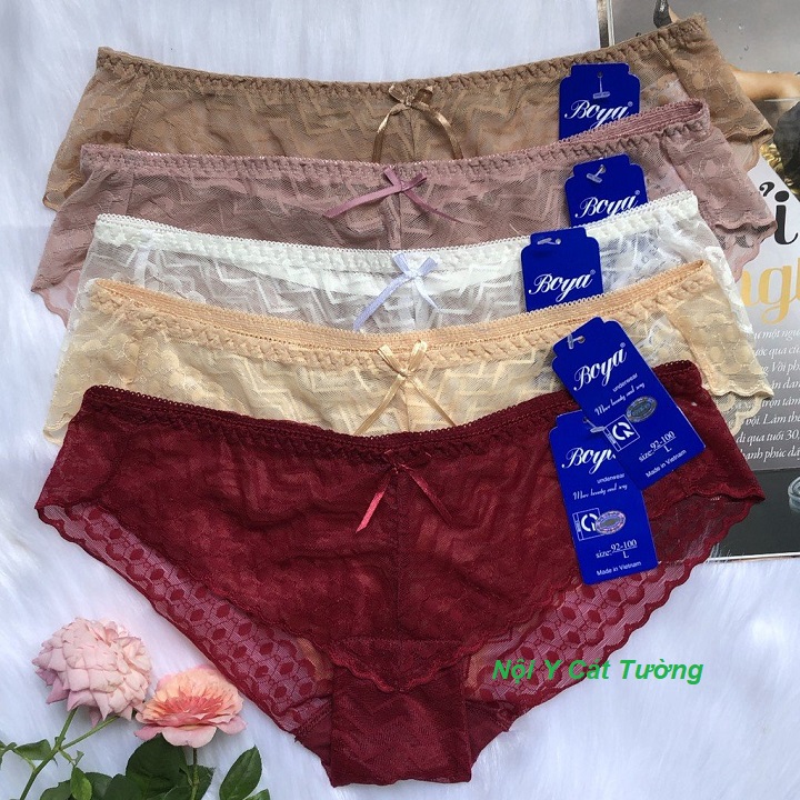 Quần Lót Boya vải lụa, quan lot nu, quan chip nu, quần lót ren