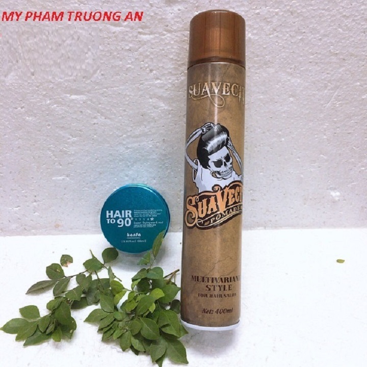 Combo  sáp vuốt tóc nam Hair to 90 và gôm xịt tóc Suavecito