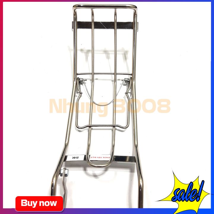 Baga giữa Inox  Gắn xe máy Dream 2 loại (8li, 10li)