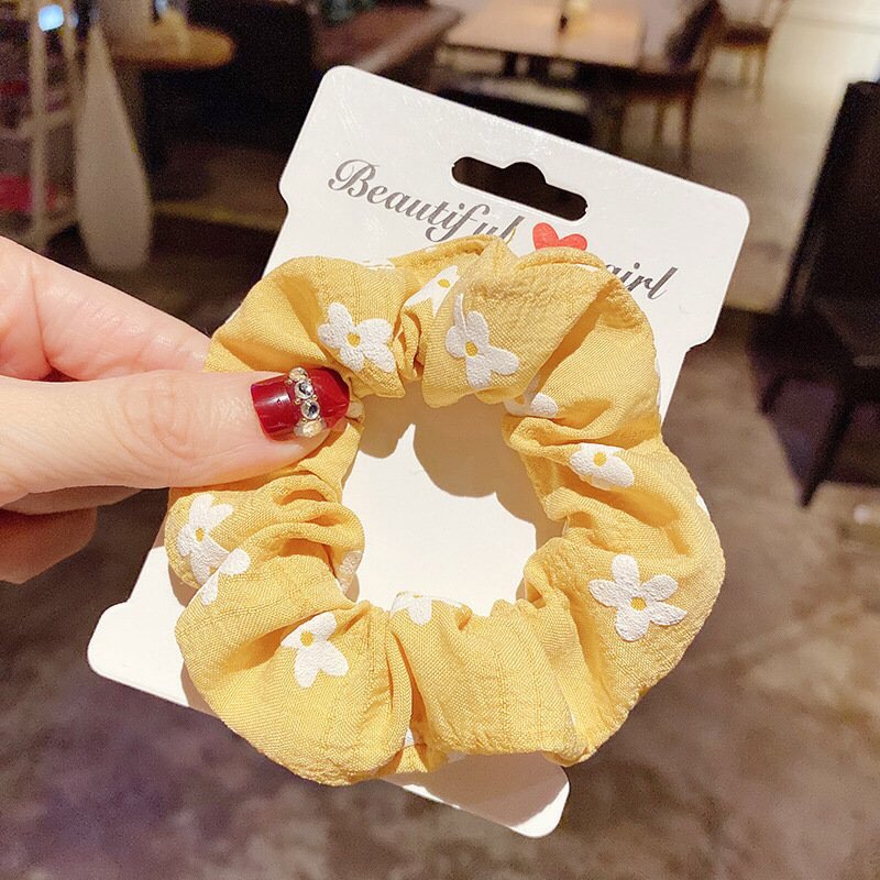Srunchies hoa cúc nhiều màu co giãn / Dây buộc tóc
