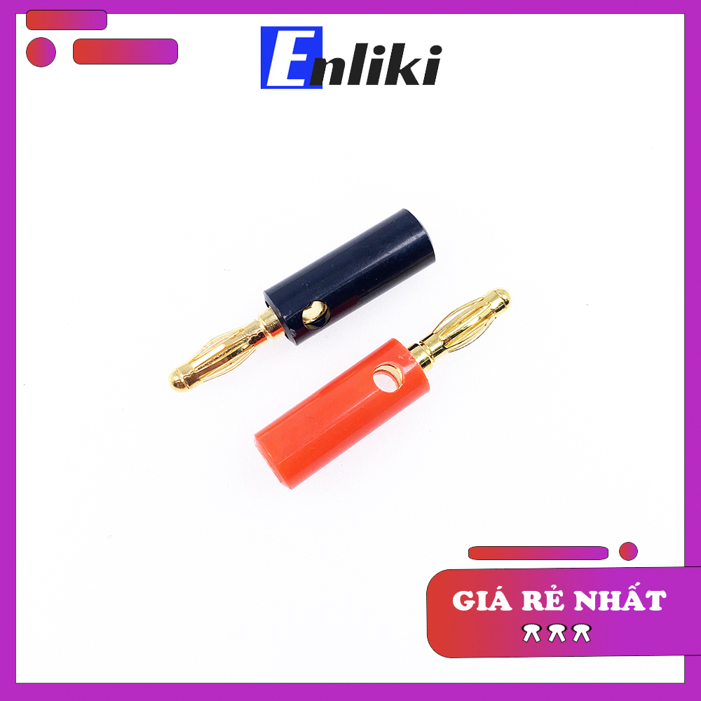 Jack Bắp Chuối Đực 4mm Mạ Vàng (Đỏ + Đen)