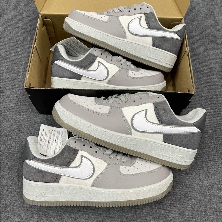 Giày AF1 xám lông chuột, Giày thể thao Air Force 1 xám đen phối đồ nam nữ