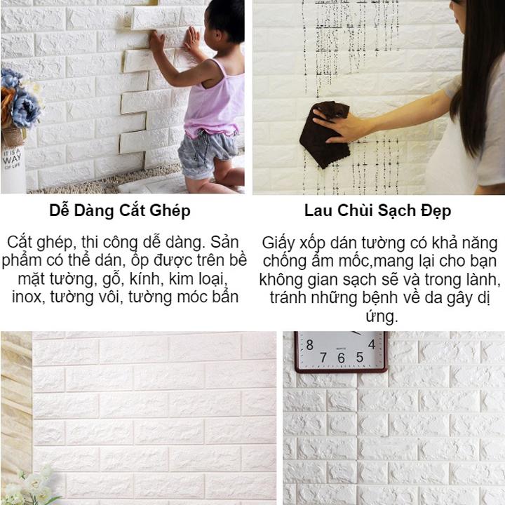 Combo 10 Tấm Xốp Dán Tường Giả Gạch