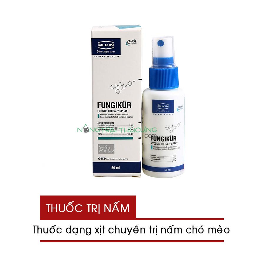 Xịt Trị Nấm Ngoài Da Alkin FUNGIKUR Chó Mèo 50ml - Chính Hãng Kỳ Nam - [Nông Trại Thú Cưng]
