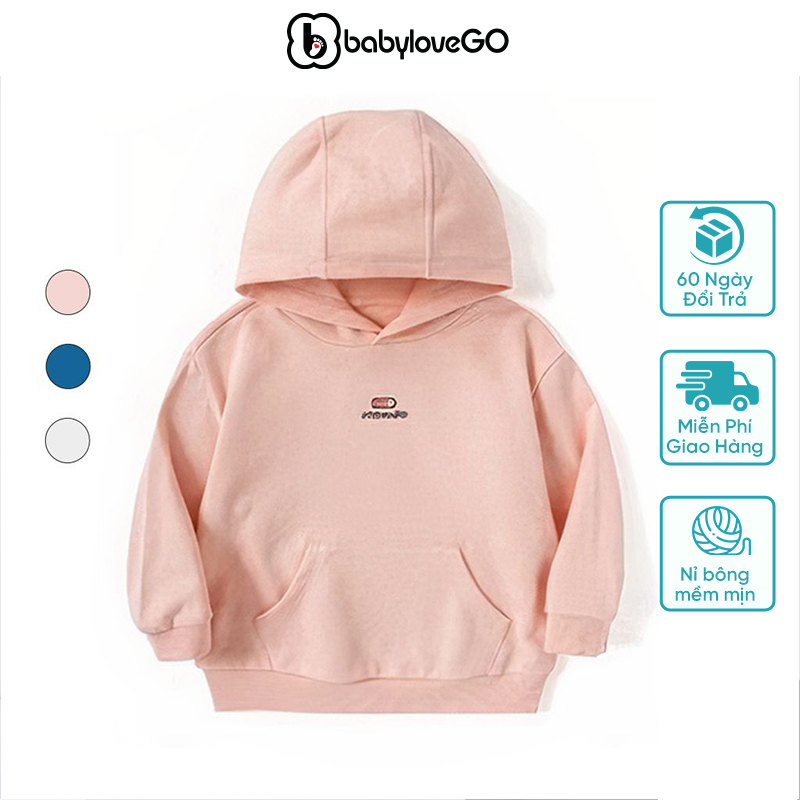 Áo Hoodie cho bé trai bé gái có mũ BabyloveGO chất nỉ mềm AN002 (1-9 tuổi)