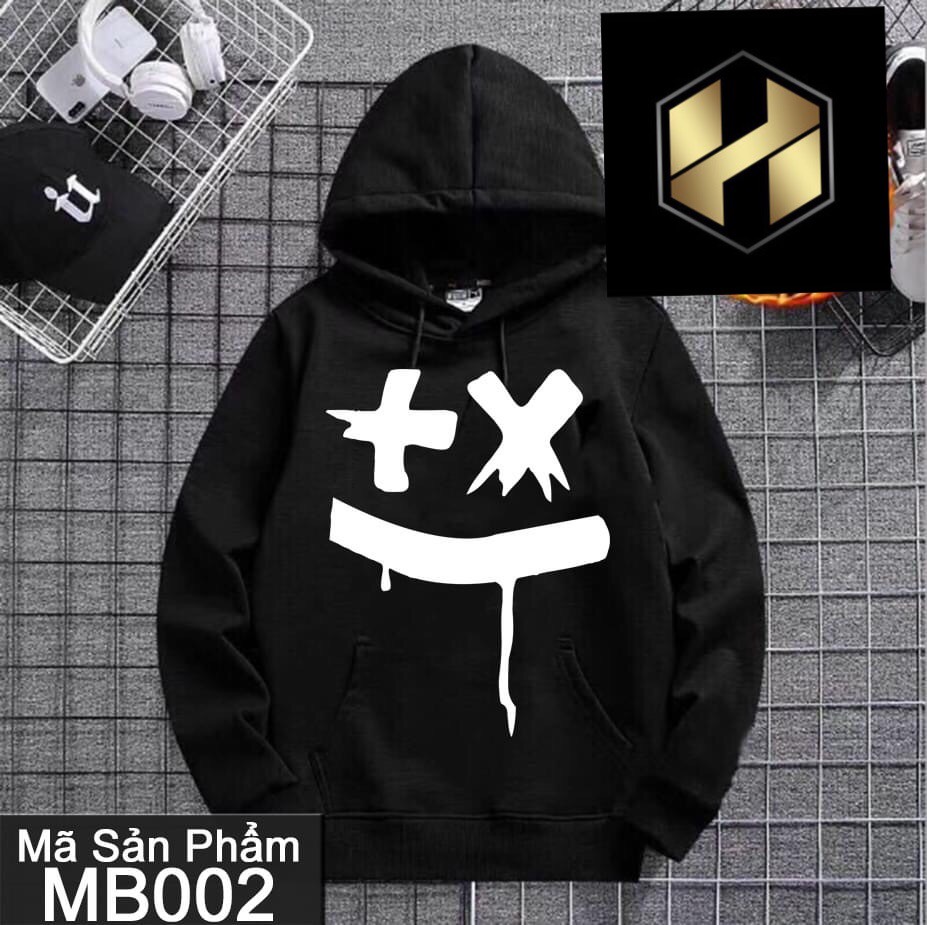 [HCM]Áo hoodie unisex nam nữ mặt cười x. có bigsize vải nỉ bông dày mịn đẹp