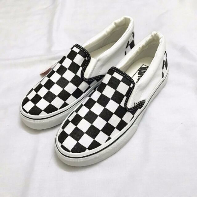 Giày lười vans caro nam nữ Full Box Tag